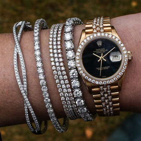 bracelets to stack with rolex|Rolex bracelets for women.